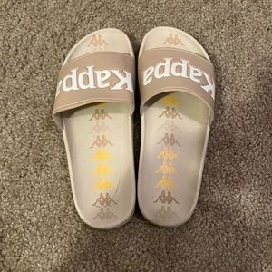 Kappa slides sz europe 38 , usa 6 brown white & cream color